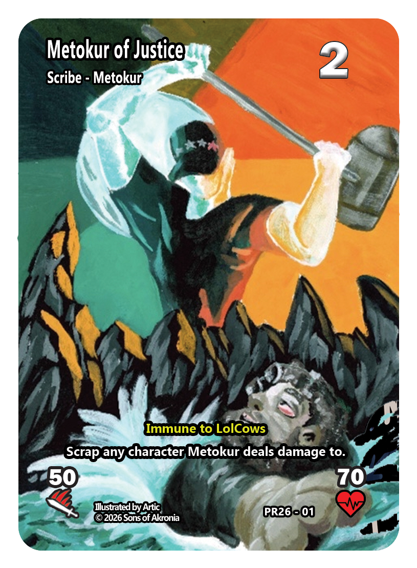 LolCow TCG 2026 Promo Set (3 Cards) –  Metokur of Justice + Pikasan, Electric Boogaloo + Secret Tape of Destiny