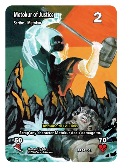 LolCow TCG 2026 Promo Set (3 Cards) –  Metokur of Justice + Pikasan, Electric Boogaloo + Secret Tape of Destiny