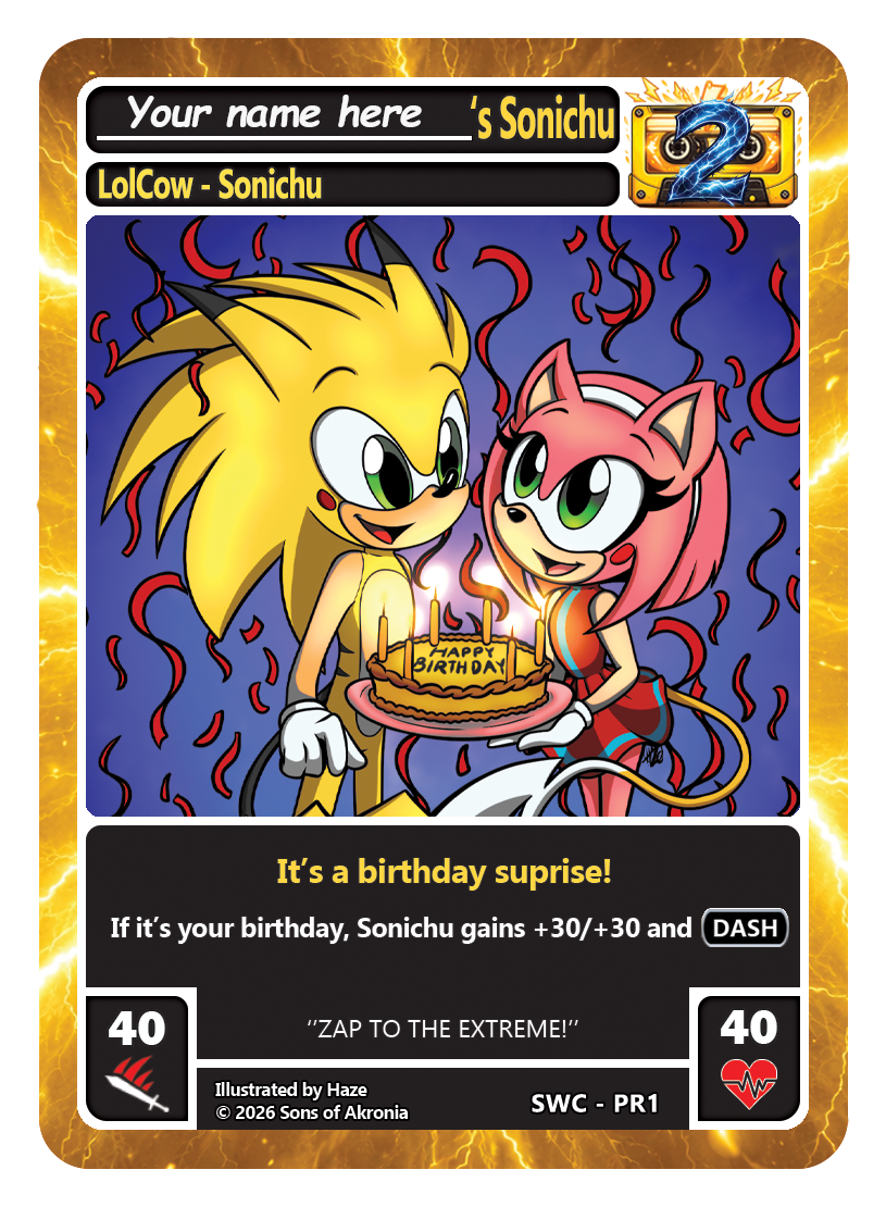 Birthday Sonichu – Exclusive Celebration Card (Preorder)